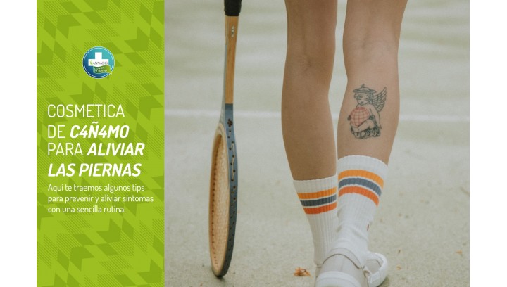 Cosmética de cáñamo para aliviar las piernas.